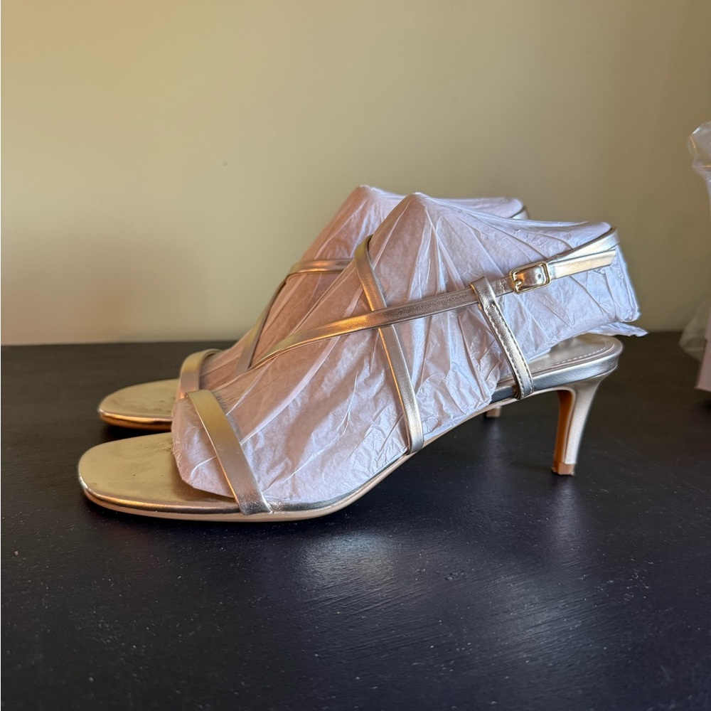 Calvin Klein Gold Strappy Heels